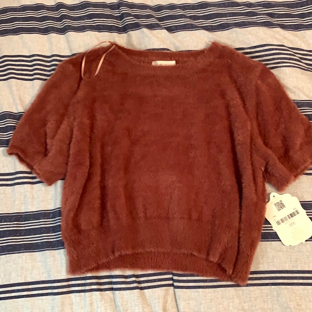 Altar’d state Fuzzy short sleeve shirt